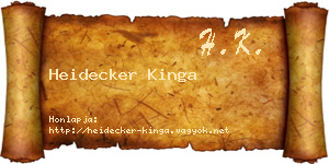 Heidecker Kinga névjegykártya